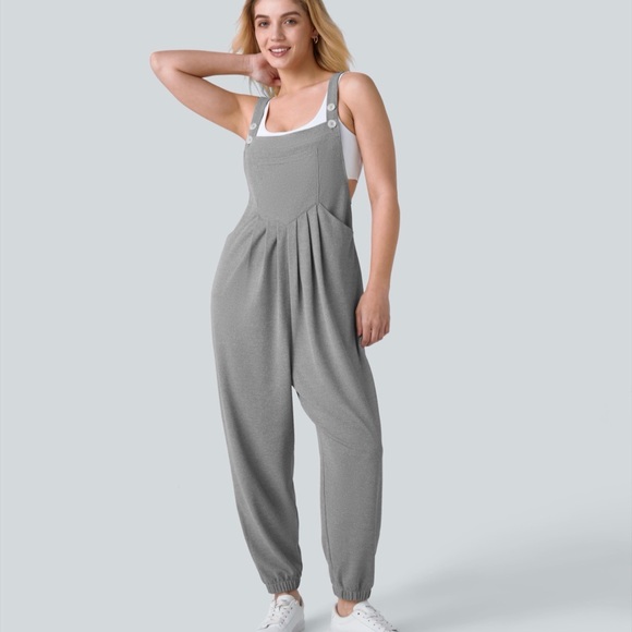 HALARA Pants - Pockets Waffle Casual Jogger Overalls